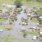 Desastre. Imagen captada desde la nave en la que el presidente Evo Morales vol ayer, hasta Santa Ana de Yacuma.