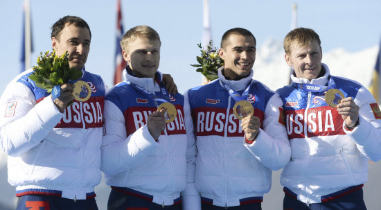 Rusia cosech la medalla de oro en la prueba de bobsleigh a 4, uno de los triunfos en la ltima jornada que le garantiz el primer lugar en el medallero final de los Juegos de Sochi.