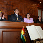 CRTICAS. El presidente de la Cmara de Senadores, Eugenio Rojas, durante su acto de posesin.