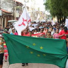 PROTESTA. La marcha cvica realizada en la ciudad de Trinidad, exigiendo declaratoria de desastre.