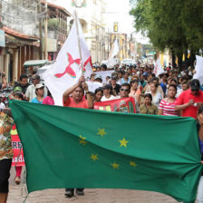 PROTESTA. La marcha cvica realizada en la ciudad de Trinidad, exigiendo declaratoria de desastre.