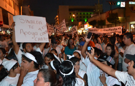 CONCENTRACIN. La marcha anoche.