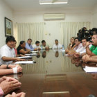 ENCUENTRO. El Presidente se reuni con los dirigentes del sector ganadero ayer, en Trinidad.