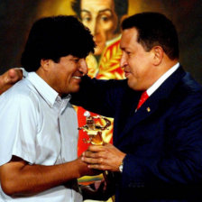 AMIGOS. Evo Morales y Hugo Chvez.