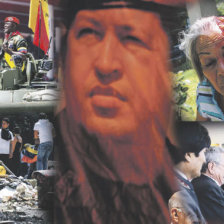 TENSIN. Este combo de imgenes refleja parte de la realidad vivida ayer en una Caracas dividida entre los actos de homenaje a Hugo Chvez y las protestas callejeras contra el rgimen de Nicols Maduro.