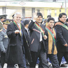 ANIVERSARIO. Evo Morales en el desfile.