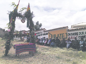 TRADICIN. La pukara se arm junto a la avenida Juana Azurduy de Padilla.