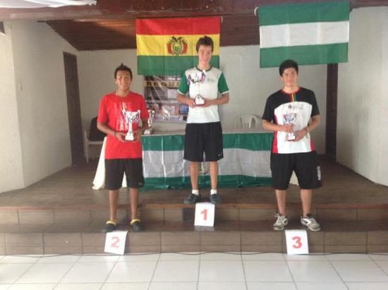 Los chuquisaqueos Conrrado Moscoso logr el segundo lugar en Open, mientras que Efran Avendao (c) fue campen en la categora 16 aos.