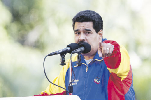 PROTESTAS. El presidente de Venezuela, Nicols Maduro, durante un discurso en el Palacio de Miraflores en Caracas