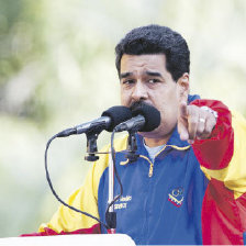 PROTESTAS. El presidente de Venezuela, Nicols Maduro, durante un discurso en el Palacio de Miraflores en Caracas