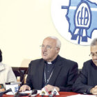 POSICIN. La rueda de prensa ofrecida por la Conferencia Episcopal, ayer.