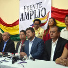 INFORME. El Comit Ejecutivo del Frente Amplio en conferencia de prensa en La Paz, ayer.