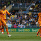 El delantero portugus Cristiano Ronaldo festeja su gol, el del triunfo para el Real Madrid sobre el Mlaga.