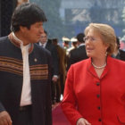 RELACIN. Los presidentes Evo Morales y Michelle Bachelet esperan que su relacin sea distinta a la que se gener con el ex presidente Sebastin Piera.