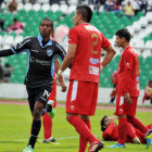 El joven jugador de Bolvar, Jaime Arrascaita, celebra su gol marcado frente a Guabir, que gui el camino del triunfo.