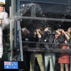 El alemn Nico Rosberg festeja el triunfo en el Gran Premio de Australia, la primera de la temporada 2014.