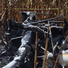 SINIESTRO. El helicptero incendiado.