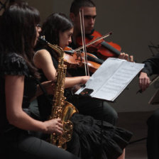 RECITAL. Msicos de la Orquesta de Cmara de San Francisco Xavier durante un concierto.