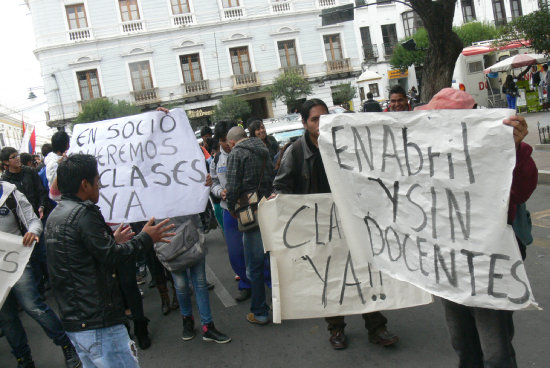 PROTESTA. Marcha de estudiantes.