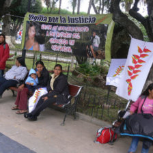 PROTESTA. Las mujeres indgenas, despus de pedir justicia en la Fiscala, trasladaron su movilizacin a la plaza 25 de Mayo.