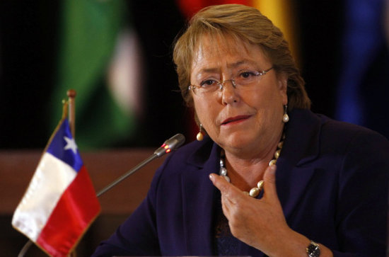 POSICIN. La presidenta de Chile, Michelle Bachelet.