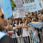 HUELGA. Docentes argentinos movilizados.