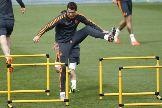 El delantero portugus Cristiano Ronaldo en la previa del partido.