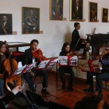 ORQUESTA. Los msicos de la Orquesta del Festival durante el lanzamiento de la actividad.