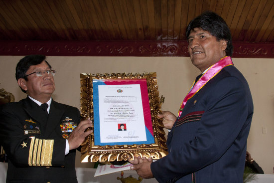 HONORIS CAUSA. El presidente Evo Morales.