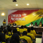 FORO. Los precandidatos del Frente Amplio, durante el debate en Sucre.