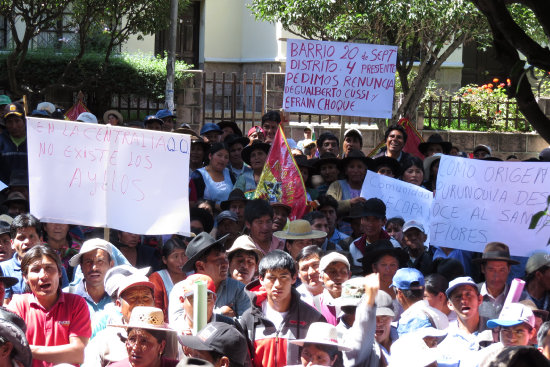 PROTESTA. Movilizacin exige la admisin de la Carta Orgnica Municipal de Sucre.