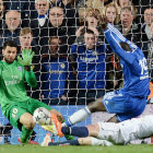 Demba Ba anot el gol de la clasificacin para el Chelsea.