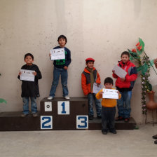 El podio de la categora Open Nios, ganada por Roberto Hernaiz (c).