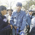 PROTESTA. Los dirigentes del ayllu Quila Quila exigieron ayer al TCP que haga cumplir sus resoluciones.