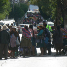 PROTESTA. Paps en pleno bloqueo.