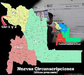 MAPA. La ltima propuesta de delimitacin de circunscripciones que evala el TSE.