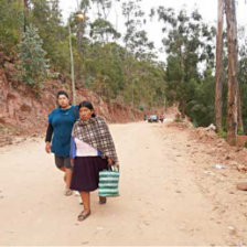 CARENCIA. Los vecinos caminan casi un kilmetro para tomar una lnea de microbus.