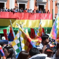 1 DE MAYO. La concentracin de trabajadores y campesinos realizada ayer en la plaza Murillo de La Paz.