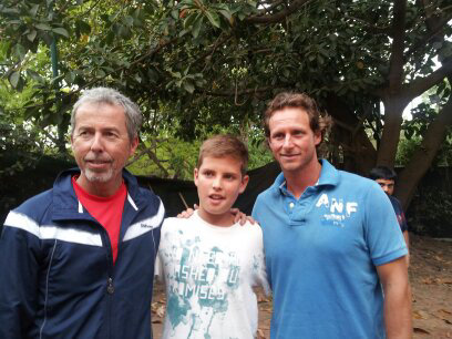 Arraya (c) junto con Sosa y Nalbandian (d) durante su estada en Argentina.