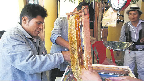 AVANCES. Los apicultores de Sucre mostraron sus productos en la feria de ayer.