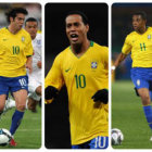 Los jugadores Kak (d), Ronaldinho (c) y Robinho no fueron tomados en cuenta por el tcnico Scolari.