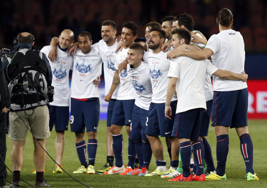 El equipo parisino se coron campen de la Liga de Francia.