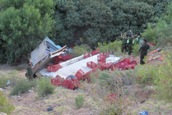 ACCIDENTE. Un camin se embarranc y dej como saldo cinco heridos.