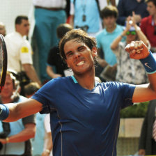 Nadal festeja el punto definitivo para ganar a Roberto Bautista Agut.