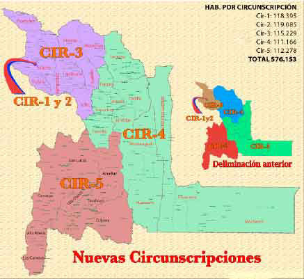 INFORME. Las cinco nuevas circunscripciones de Chuquisaca establecidas por el Tribunal Supremo Electoral.