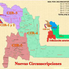 INFORME. Las cinco nuevas circunscripciones de Chuquisaca establecidas por el Tribunal Supremo Electoral.