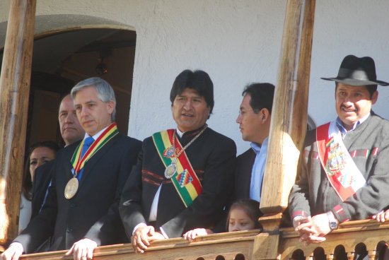 PRESENCIA. El presidente Evo Morales, durante una de sus ltimas participaciones en las Fiestas de Mayo.