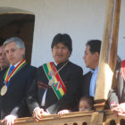 PRESENCIA. El presidente Evo Morales, durante una de sus ltimas participaciones en las Fiestas de Mayo.