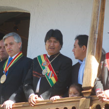 PRESENCIA. El presidente Evo Morales, durante una de sus ltimas participaciones en las Fiestas de Mayo.