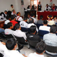 AUDIENCIA. Vista del comienzo del juicio en la localidad amaznica de Bagua.